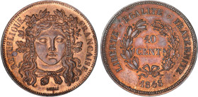 DÉCIME, 10 CENTIMES
10 CENTIMES, concours de Moullé
1848 - SPL 61 (SUP+)
Bronze R/: b - Rare !


G 234
 - BRONZE - 9,63g
 --------------------...