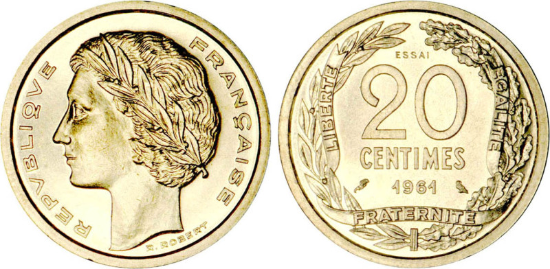 2 DÉCIMES, 20 CENTIMES
20 CENTIMES, concours de Robert
1961 - FDC 64 (FDC)
ES...