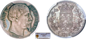 1/2 FRANC, 50 CENTIMES
1/2 F, Henri V, tête âgée
1858 A - SPL 63 (SUP++)
T. Rare, Frappe d'épreuve PCGS SP63


G 407, KM# PT26
PARIS - ARGENT -...