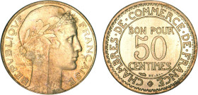 1/2 FRANC, 50 CENTIMES
50 CENTIMES ESSAI hybride, tête à droite (1930)
ND - SPL 60 (SUP+)
Très Rare !!


G 422
 - CUPRO-ALUMINIUM - 2,09g
 ---...
