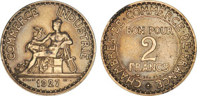 2 FRANCS
2 FRANCS Chambres de commerce
1927 - TTB 40 (TTB+)
Rare ! - nettoyé


G 533, F 267, KM# 877
 - CUPRO-ALUMINIUM - 
 ------------------...