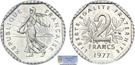 2 FRANCS
2 FRANCS type semeuse, pré-série sans le mot essai (nickel)
1977 - FDC 65 (FDC)
7,5g - Rarissime !!! - PCGS SP65


G 546, F 272, KM# 94...