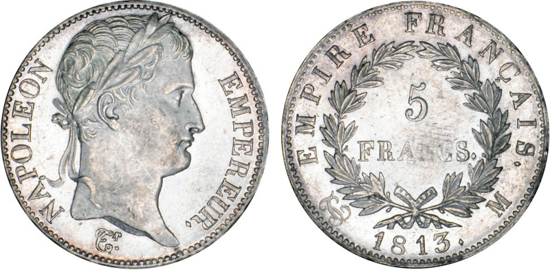 5 FRANCS
5 FRANCS au revers Empire Français
1813 M - SUP 58 (SUP)
légère faib...