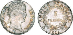 5 FRANCS
5 FRANCS au revers Empire Français
1814 Q - TTB 45 (TTB++)
Assez Rare !


G 584, F 307, KM# 694
PERPIGNAN - ARGENT - 24,92g
 --------...