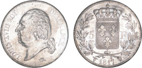 5 FRANCS
5 F, Louis XVIII type au buste nu
1817 W - SUP 50 (SUP-)
Rare !


G 614, F 309, KM# 711
LILLE - ARGENT - 
 --------------------------...