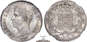 5 FRANCS
5 F, Charles X 2e type
1829 L - SUP 55 (SUP)
Assez Rare ! - NGC AU58


G 644, F 311, KM# 728
BAYONNE - ARGENT - 
 -------------------...