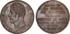 5 FRANCS
5 FRANCS (module de) Charles X, Prince de Salerne & Duchesse de Berry
1825 b) - SUP 50 (SUP-)
Bronze - Rare !


G 645, KM# 16-16a
 - B...