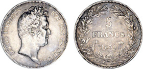 5 FRANCS
5 FRANCS Louis-Philippe, tête nue, variété sans le I, tranche en creux
1830 B - TTB 30 (TTB-)
Rare !


G 675, F 313, KM# 737
ROUEN - A...