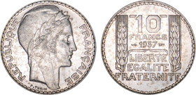 10 FRANCS
10 FRANCS type Turin (argent)
1937 - SUP 50 (SUP-)
Rare !


G 801, F 360, KM# 878
 - ARGENT - 
 ------------------------------------...