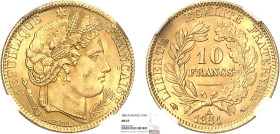 10 FRANCS OR
10 FRANCS or, type Cérès (2e République)
1851 A - FDC 65 (FDC)
Très Rare en l'état !! - NGC MS65


G 1012, F 504, KM# 770, Fr# 567...