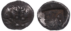 Caria AR Tetartemorion (?) Hemiobol (?) c. 5th century BC - NGC Ch VF
Strike: 4/5, surface: 4/5. Gorgeous small coin. obv. bull hds confronted/ rev. B...