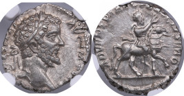 Roman Empire AR Denarius - Septimius Severus (AD 193-211) - NGC AU
Strike 4/5, Surface 5/5. obv. Gorgeous lustrous specimen with elegant old patina. L...