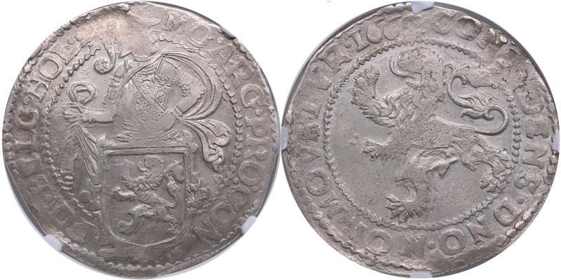 Netherland, Holland 1 Lion Daalder 1662 - NGC UNC DETAILS
Cleaned, but still ver...