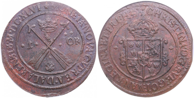 Sweden 1 Öre 1646 - Kristina (1632-1654) - NGC MS 62 BN
TOP POP. The highest gra...