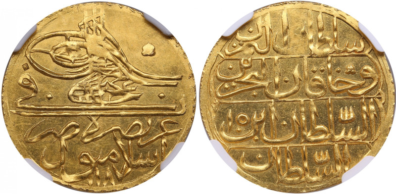 Turkey 1 Zeri Mahbub AH 1187//15 / 1789 AD - Abdul Hamid I (1774-1789) - NGC MS ...