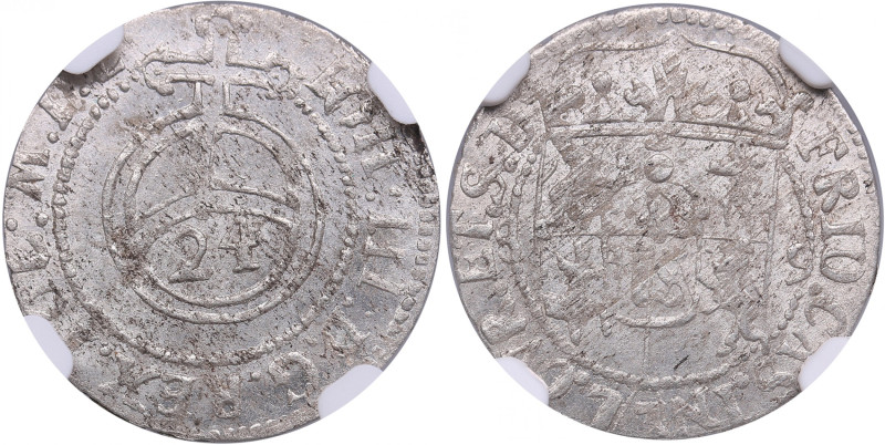 Courland, Poland 1/24 Taler 1689 - NGC MS 64
TOP POP. The highest graded piece a...