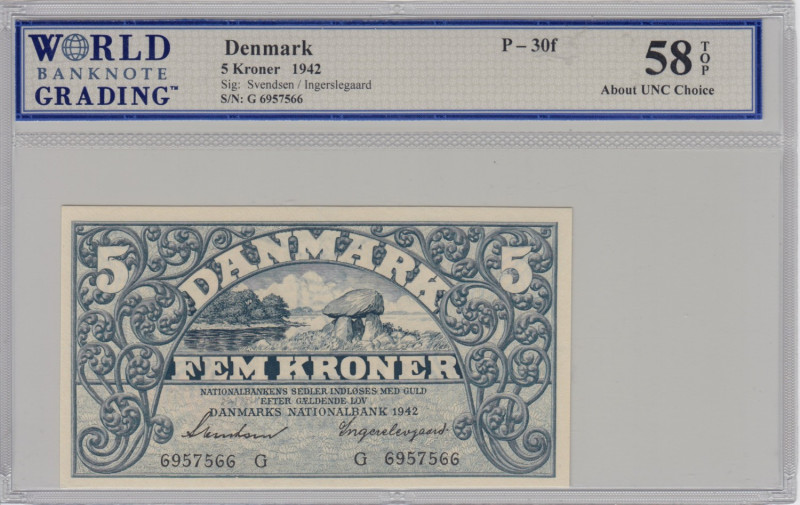 Denmark 5 Kroner 1942 - WBG 58 TOP About UNC Choice
Pick 30f.