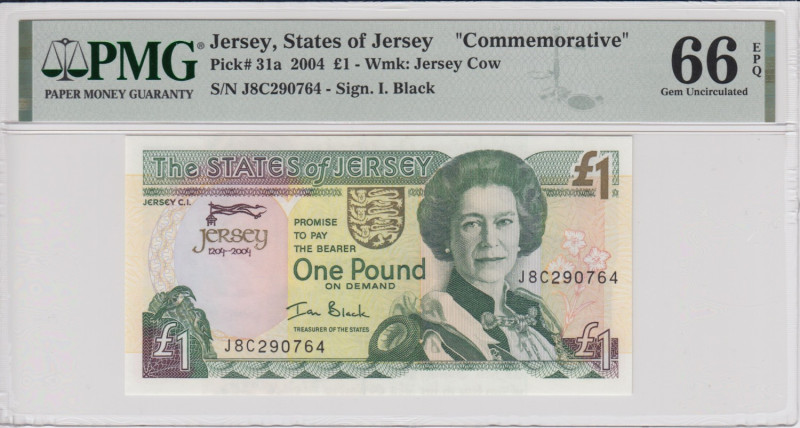 Jersey 1 Pound 2004 - PMG 66 EPQ Gem Uncirculated
Pick 31a. 