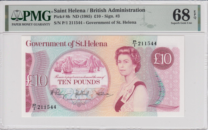 Saint Helena 10 Pounds ND (1985) - PMG 68 EPQ Superb Gem Unc
TOP POP. The highes...