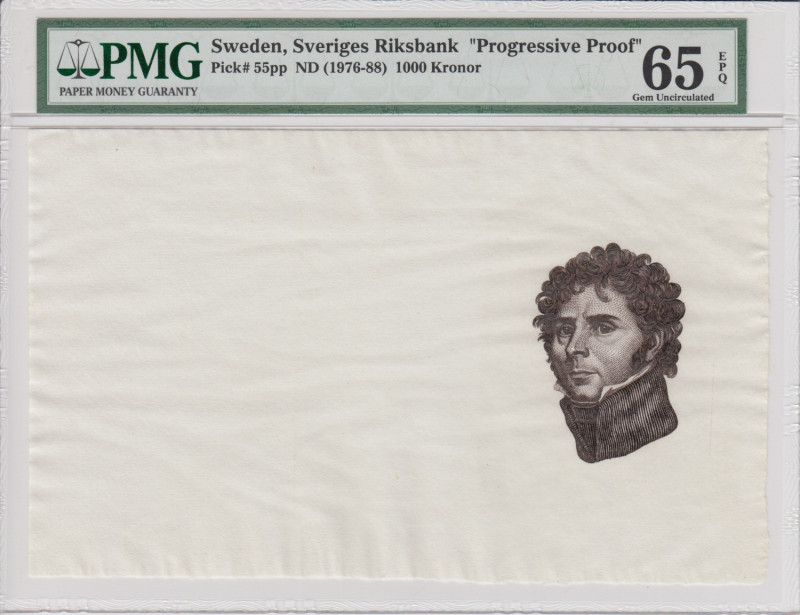 Sweden 1000 Kronor ND (1976-1988) - Progressive Proof - PMG 65 EPQ Gem Uncircula...