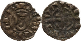 Portugal
 D. Sancho II (1223-1248)
Dinheiro Escudete with 2 Rondels
A: REX SANCIVS
R: PO RT VG AL 
AG: 17.04 0.46g. Good Fine