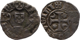 Portugal
 D. Fernando I (1367-1383) 
Dinheiro 
A: F( : REX : P)ORTVGALI
R: II ( AL GA ) RB AL Second Quadrant
AG: 03.01 0.77g. Very Fine