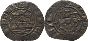 Portugal
 D. Afonso V (1438-1481) 
Ceitil AE, Annulet to the Left of the Towers and the Shield Uncataloge Obverse 
A: ALFQ . CE( ) DOMIN
R: REX . POR(...