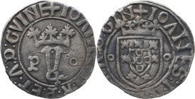 Portugal
 D. João II (1481-1495) 
Vintem (20 Reais Brancos), Porto
A: IOANES : II : R : P : ET : A :D : GVINE
R: IOANES : II : R : P : ET : A :D : GIN...