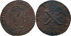 Portugal
 D. João III (1521-1557) 
X Reais ( Patacão ) AE
A: IOANNES : III : D : G : PORT : ETALGARBIORVM 
R: REX . QVINTVS . DECIMVS
AG: 15.21 15.22g...