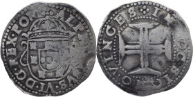 Portugal
 D. Afonso VI (1656-1667)
Tostão (100 Reis) Ag 
A: ALPHON( )X . PORTV
R: IN( )SIGNO VINCES 
AG: 25.05 4.02g. Very Fine