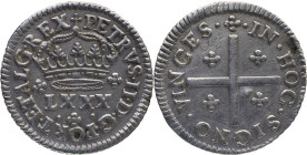 Portugal
 D. Pedro II (1683-1706) 
4 Vintens (LXXX Reis) Ag Horizontal Axis
A: PETRVS . II . D . G . PORT . ET . ALG . REX
R: IN + HOC + SIGNO + VINCE...