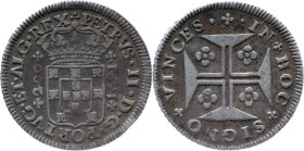 Portugal
 D. Pedro II (1683-1706) 
12 Vinténs (240 Reis) Ag 1691 
A: PETRVS . II . D . G . PORTVG . ET . ALG . REX
R: IN + HOC + SIGNO + VINCES 
AG: 6...