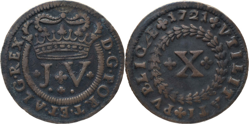 Portugal
 D. João V (1706-1750)
X Reis AE 1721
A: D . G . PORT . ET . ALG . REX
...