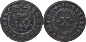 Portugal
 D. João V (1706-1750)
X Reis AE 1721
A: D . G . PORT . ET . ALG . REX
R: 1721 + VTILITATI + PVBLICAE
AG: 23.04 12.00g Very Fine