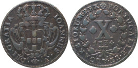 Portugal
 D. João V (1706-1750) 
X Reis AE 1734
A: IOANNES . V . . DEI . GRATIA
R: PORTUGALIAE . ET . ALGARBIORUM . REX
AG: 34.12 13.07g. Good Very Fi...