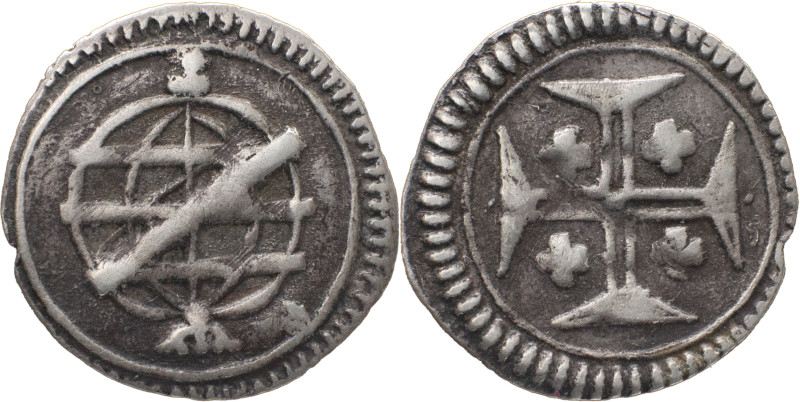 Portugal
 D. João V (1706-1750) 
Vintém (20 Reis) Ag Flanked Cross With 1 Dot 
A...