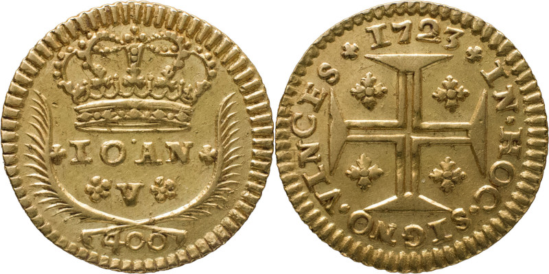 Portugal
 D. João V (1706-1750) 
Cruzado Novo (Pinto) 480 Reis Au 1723
A: + IOAN...