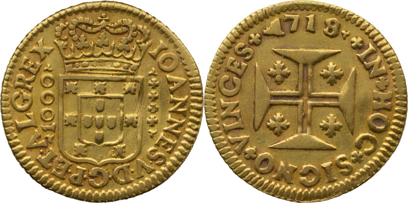 Portugal
 D. João V (1706-1750) 
Quartinho (1200 Reis) Au 1718
A: IOANNES . V . ...