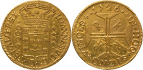 Portugal
 D. João V (1706-1750) 
Coin (4.800 Reis) 1726 R, AU
A: IOANNES . V . D G . PORT . ET . ALG . REX 
R: IN + HOC + SIGNO + VINCES
AG: 102.31 10...