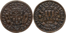 Portugal
 D. José I (1750-1777) 
III Reis AE 1764
A: JOSEPHUS . I . . DEI . GRATIA 
R: PORTUGALIAE . ALGARBIORUM . REX
AG: 04.01 3.79g. Very Fine