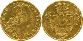 Portugal
 D. José I (1750-1777) 
Peça (6.400 Reis) 1761 B, Au
A: JOSEPHUS . I . D . G . PORT . ET . ALG . REX
R: Shield and Royal Arms
AG: 54.11 14.30...