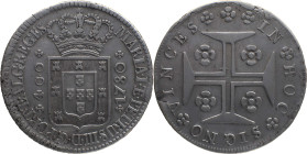 Portugal
 D. Maria e D. Pedro III (1777-1786) 
Cruzado Novo (480 Reis) Ag 1780 Vertical Axis
A: MARIA . I . ET . PETRUS . III . D . G . PORT . ET . AL...