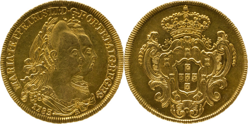 Portugal
D. Maria e D. Pedro III (1777-1786) 
6.400 Reis, Peça 1783 R, AU
A: MAR...