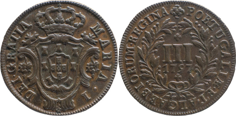 Portugal
 D. Maria I (1786-1799) 
III Reis AE 1797
A: MARIA . I DEI . GRATIA
R: ...