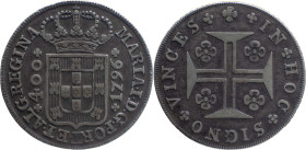 Portugal
 D. Maria I (1786-1799) 
Cruzado Novo (480 Reis) Ag 1796 Horizontal Axis
A: MARIA . I . D . G . PORT . ET . ALG . REGINA
R: IN + HOC + SIGNO ...