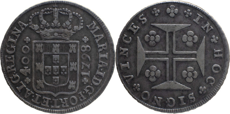 Portugal
 D. Maria I (1786-1799) 
Cruzado Novo (480 Reis) Ag 1798 Horizontal Axi...