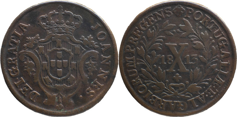 Portugal
 D. João P. R. (1799-1816)
V Reis AE 1813
A: JOANNES . DEI . GRATIA
R: ...