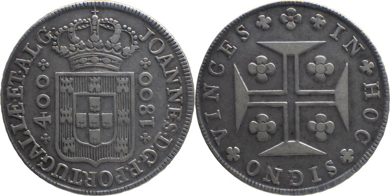 Portugal
 D. João P. R. (1799-1816) 
Cruzado Novo (480 Reis) Ag 1800
A: JOANNES ...