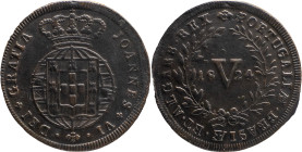 Portugal
 D. João VI (1816-1826) 
V Reis AE 1824
A: JOANNES + VI . . DEI + GRATIA
R: PORTUGALIAE . BRASIAE . ET . ALGARB . REX
AG: 02.09 5,96g, Very F...