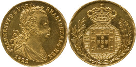 Portugal
 D. João VI (1816-1826) 
3.200 Reis (Half Peça) 1822, AU
A: JOANNES . VI . D . G . PORT . BRASIL . ET . ALG . REX 
R: Shield and Royal Arms
A...